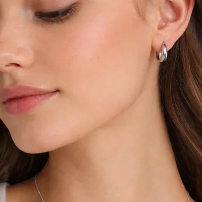 Produktbild von XCOAST Damen Creolen Ohrringe aus 316 Edelstahl – Silber, hypoallergen
