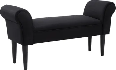 Obrázek produktu pro Lavice 831-135BK, čalouněná, MDF, pěna, černá, 102 x 31 x 51 cm