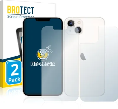 Produktbild von 2x Für Apple iPhone 13 (Display+Rückseite) Schutzfolie BROTECT Displayschutz Display Schutz Folie Klar Transparent