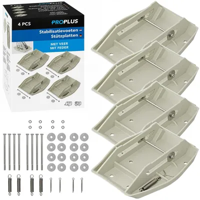 Produktbild von 4 STK Stützplatte Wohnwagen Hubstützen Kunststoff grau 27,5 x 20,5 cm bis 1500kg