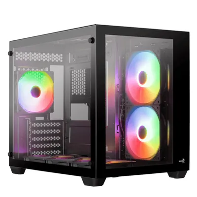 Silentware Air 1000 Midi Tower - ATX PC-Gehäuse Mit Mesh-Front, Glasfenster, 4x ARGB Lüfter, Schwarz