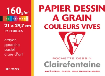 Produktbild von Clairefontaine Künstlerpapier "à Grain" DIN A3
