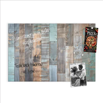 Produktbild von Magnettafel 90x60cm Pinnwand Whiteboard beschreibbar - Holzplanken Vintage