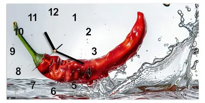 Produktbild von Wanduhr aus Glas mit Motiv Chiliim Wasser- 60 x 30 cm - inkl. Aufhängesystem
