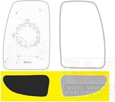 Produktbild von VAN WEZEL Spiegelglas Außenspiegel Rechts für RENAULT MASTER III Kasten (FV) Konvex 3799834