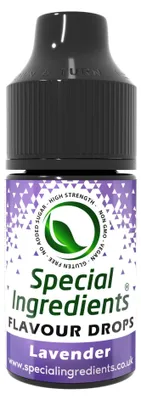 Immagine prodotto di Gocce aromatizzanti speciali al lavanda, 30 ml. Aroma alimentare ad alta concentrazione, ideale per aromatizzare prodotti da forno, piatti e bevande