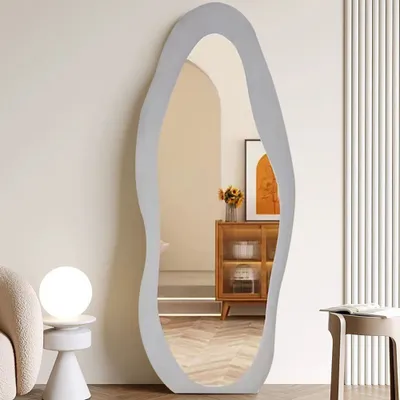 Produktbild von 360Home Spiegel Stehender Ganzkörperspiegel mit speziellem Design Standspiegel grau 180*75cm