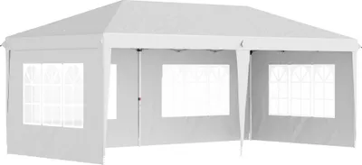Produktbild von Outsunny Faltpavillon ca. 6 x 3 m Pavillon Partyzelt mit UV-Schutz, Seitenwänden