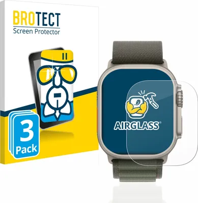 Produktbild von 3x BROTECT Schutzglas für Apple Watch Ultra (49 mm) Schutzfolie Panzer Folie Glas Display Schutz klar