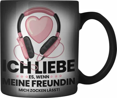 Produktbild von Trendation - Gamer Geschenk Freundin Gamer Zocken Zocker Headset Grafik Farbwechsel Zauber-Tasse Geschenkidee Farbwechsel Zauber-Tassen Lustig Gaming (Schwarz)