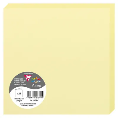 Produktbild von Clairefontaine Doppelkarte 160x160 Kanariengelb