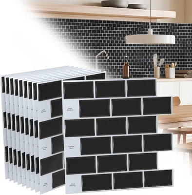 Produktbild von VA-Cerulean Fliesenaufkleber Küche Tile Stickers 3D Selbstklebende Fliesen Klebefolie Wandaufkleber für Bathroom Deckenplatten Kitchen, Type L