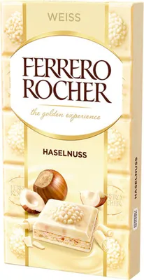 Produktbild von Ferrero Rocher Weiße Schokoladentafel mit Haselnüssen und Creme 90g