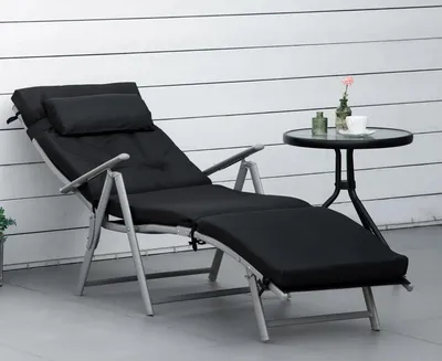 Produktbild von Sonnenliege klappbar, Strandliege mit Kopfkissen Sitzkissen Liegestuhl mit 7-Fach verstellbare Rückenlehne Gartenliege Relaxliege