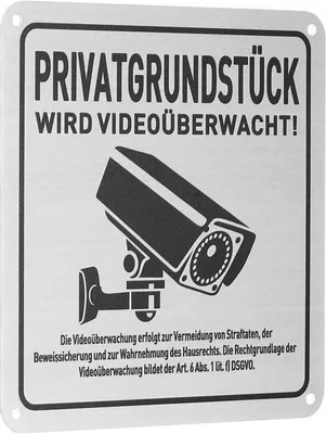 Produktbild von Famanu Warnschild Videoüberwachung 15x15 cm - Selbstklebend und mit Bohrlöchern
