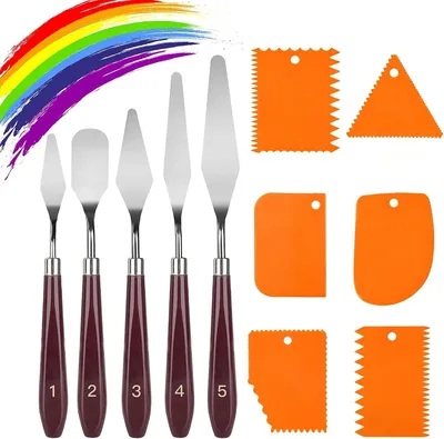 Palettenmesserset, 11-teilig, Malmesser und Kunststoffschaber