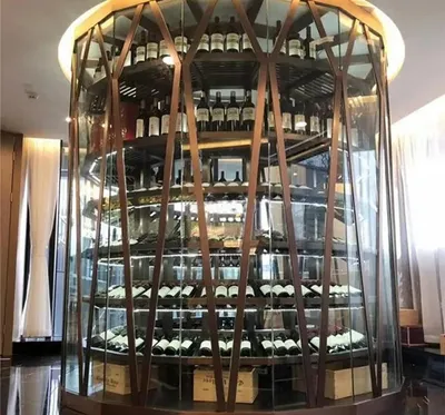 Produktbild von Weinbar Weinturm Rund Weinlagerturm Weinkeller Weinkellerregal Metallregal