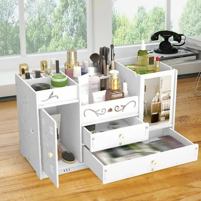Obrázek produktu pro Kosmetický úložný box Make Up Organizér Šperkovnice Zásuvka pro ukládání bílé barvy