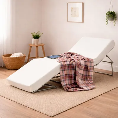 Image de Abak - Lit pliant, gris taupe, matelas inclus, fabriqué en Italie