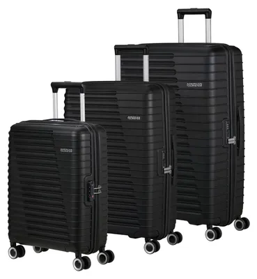 Produktbild von American Tourister Roadrush Trolley Set A Shadow Black schwarz 77cm