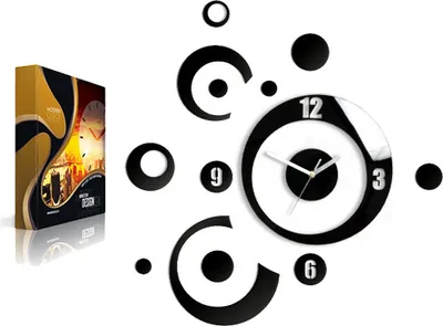 Produktbild von ModernClock, Quarzuhr, wanduhr modern, Planet schwarz wanduhr 60cm