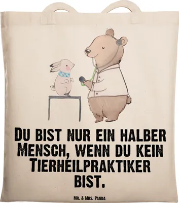 Produktbild von Mr. & Mrs. Panda einkaufsshopper Tierheilpraktiker Herz - Transparent - Geschenk, Stoffbeutel, Schultasche, festivaltasche, Laptoptasche, Shopping Tasche, totebag
