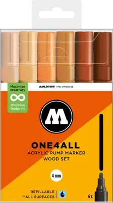 Obrázek produktu pro Akrylové fixy MOLOTOW One4All 227HS 4mm, 6ks Wood Set