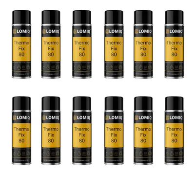 Produktbild von LOMIQ Sprühkleber THERMOFIX, 12stk, 500ml, Universal Textilkleber, Stark Stoffkleber für Dachhimmel Stoff, Polsterstoff, Filz, Kunstleder, Flexible Verbindung, Schnell Haftend und Verdunstung