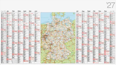 Produktbild von rido/idé 7033680007 Plakatkalender 2027 1140×640 mm