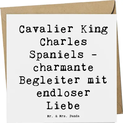 Produktbild von Mr. & Mrs. Panda Grußkarte Spruch Cavalier King Charles Spaniel Begleiter - Weiß - Geschenk, Hunderassen Vielfalt, Hunderasse, treue Freunde, Familienmitglied, Klappkarte