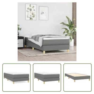 Produktbild von The Living Store Bettgestell Dunkelgrau 90x200 cm Stoff