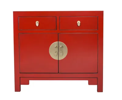 Produktbild von Fine Asianliving Chinesischer Schrank Lucky Rot - Orientique Kollektion B90xT40xH80cm Chinesischer Schrank Chinesischer Hochzeitsschrank Orientalische Möbel Asiatische