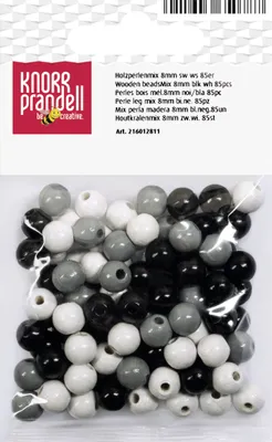 Imagen del producto de KNORR prandell 216012811: Mezcla de cuentas de madera, diámetro 8 mm, color y blanco