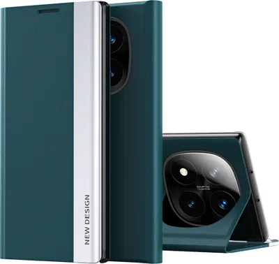 A teal flip case for a smartphone is shown against a white background.