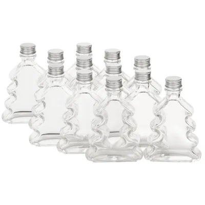Produktbild von 12x Tannenbaumflasche 200ml leere Flasche zum Befüllen Likörflasche