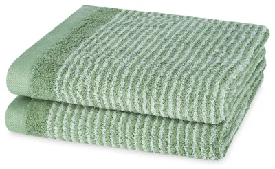 Produktbild von Ross Walk-Frottier Handtücher Querstreifen 4840 Handtuch 50x100 cm piniengrün-eukalyptus