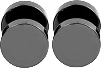 Produktbild von Männer Cool Punk Runde Schwarz Edelstahl Ohrstecker Piercing Ohrringe 3mm - 14mm-Schwarz,8mm