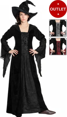 Produktbild von Mittelalter Gothic Kleid - Fee Farbe: schwarz-grau, Größe: XL