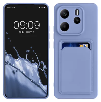 Produktbild von kwmobile Handyhülle für Xiaomi Redmi Note 14 4G (Nicht für 5G) Hülle mit Kartenfach - TPU Case - Kabelloses Laden - Schutzhülle Cover in Lavendel