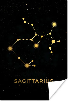 Produktbild von MuchoWow® Poster Tierkreiszeichen - Schütze - Astrologie 40x60 cm - Plakate für die Wand - Poster Babyzimmer