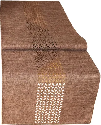 Produktbild von Tischläufer Durchbrochene Ornamente dunkelbraun 40x140 cm