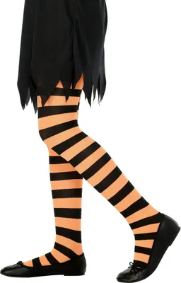 Immagine prodotto di Collant a righe per bambini nero-arancio