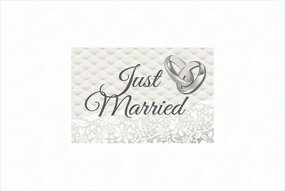 Produktbild von 2 Autoflaggen Just Married creme