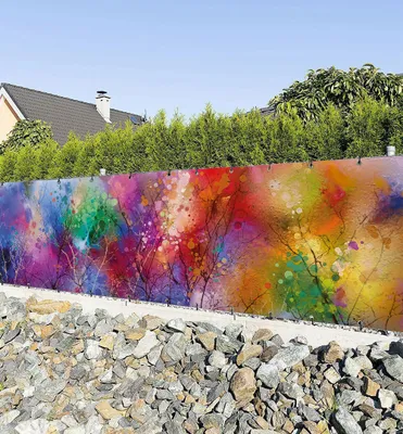 Produktbild von Zaunbanner Bunte Blätterkronen Sichtschutz Garten Zaun