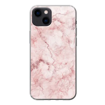 Produktbild von MuchoWow® Handyhülle Schutzhülle Hülle für iPhone 13 Marmor - Rosa - Luxus Silikon Softcase Handy Hülle - Karteninhaber