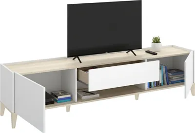 Produktbild von Yreka - TV-Schrank, 39x197x50h cm Weiß, eine Schublade