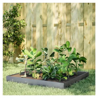 Produktbild von Hochbeet aus Metall Pflanzkübel Pflanzbeet Gartenbeet Pflanzkasten Blumenkasten Gemüsebeet Blumenbeet 100x100x18,5 cm Verzinkter Stahl
