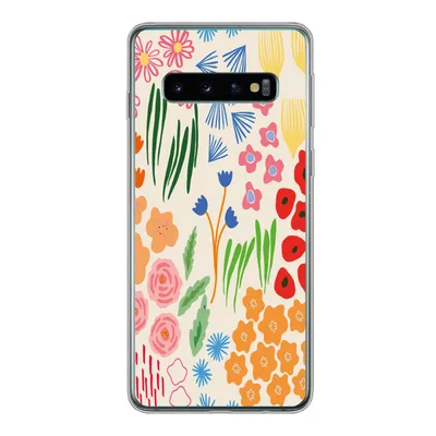 Produktbild von MuchoWow® Handyhülle Schutzhülle Hülle für Samsung Galaxy S10 Blumen - Muster - Feldblumen Silikon Softcase Handy Hülle - Handytasche