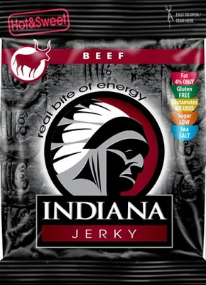 Produktbild von Indiana Beef Jerky Hot&Sweet 1 x 25g