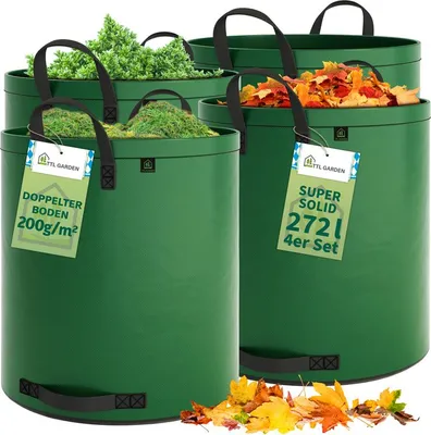 Produktbild von TTL GARDEN 4x 272L Gartensack SUPER SOLID – Laubsack extra stabil mit Doppelboden